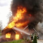 photo by Scott Nasby of a House fire in Alum Creek WV.