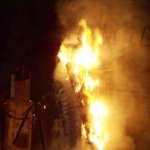 photo by Barbie Jones of a house fire in Anmoore WV.