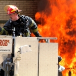 photo by Jerry Waters of a restaurant fire in Charleston