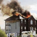 photo by Matt Armstrong of a large house fire in Charles Town
