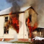 photo by Ron Gooden of a house fire in Elkins WV.