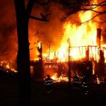 photo by Mike Bolen of structure fire in Virginville.