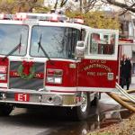 photo by Mark Webb of a House fire in Huntington.