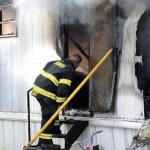 photo by Rick Barbero of a trailer fire in Beaver WV.