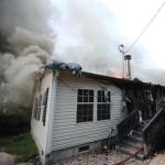 photo by Mark Webb of a house fire in Huntington WV.