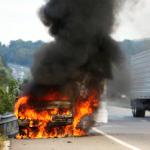 photo by Mark Webb of a vehicle fire in Huntington WV.