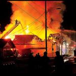 photo by Brian Ferguson of an antique mall fire in Martinsburg WV.