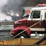 photo by Julieanne Cooper of a structure fire at Smoke Hole in Petersburg WV.