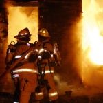 photo by Ron Gooden of a house fire in Elkins WV.