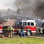 photo by Angelina Dickson of a structure fire in Weirton WV.